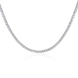 Certified 14K Gold 4.8ct Natural Diamond F-VS 2.2mm 4 Prong Tennis White Necklace