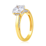 Certified 14K Gold 2.24ct Lab Created Diamond E-VVS Round Solitaire Hidden Engagement Yellow Ring