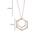 Certified 18K Gold Natural Diamond G-SI Designer 2 Heptagon Yellow Pendant Yellow Necklace
