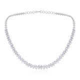 Certified 14K Gold 13ct Lab Created Diamond E-VVS Pear Marquise Graduation Tennis White Necklace