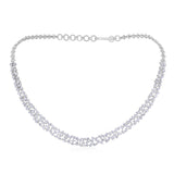 Certified 14K Gold 8ct Lab Created Diamond E-VVS Pear Marquise Graduation Tennis White Necklace