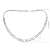 Certified 14K Gold 8ct Lab Created Diamond E-VVS Pear Marquise Graduation Tennis White Necklace