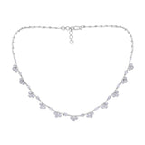Certified 14K Gold 4.8ct Lab Created Diamond E-VVS Pear Marquise Fringe Station White Necklace