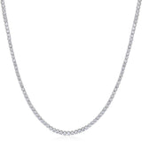 Certified 14K Gold 7ct Natural Diamond G-SI 2.4mm 4 Prong Tennis Wedding Necklace