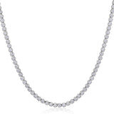 14K Gold 4ct Natural Diamond G-SI 3.2mm Buttercup Tiger Prong Tennis Necklace