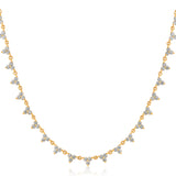 Certified 14K Gold 2.4ct Natural Diamond F-SI Trio Hanging Cluster Necklace