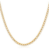 14K Gold 5ct Natural Diamond F-SI 3.2mm Buttercup Tiger Prong Tennis Necklace