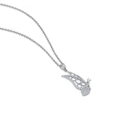 Certified 14K Gold 0.4ct Natural Diamond F-VVS Butterfly Charm White Pendant White Necklace