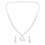 Certified 3ct Natural Diamond 14K Gold Queen Wedding White Necklace Earrings Set