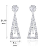 Certified 3ct Natural Diamond 14K Gold Queen Wedding White Necklace Earrings Set