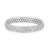 Certified 14K Gold 0.9ct Natural Diamond F-I1 3.2mm Thick Full Eternity Band White Ring