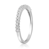 Certified 14K Gold 0.2ct Natural Diamond G-SI Thin Half Bezel Eternity Band White Ring