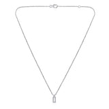 Certified 14K Gold .2ct Natural Diamond F-VS Small Rectangle White Necklace Earring Set