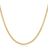 14K Gold 3ct Natural Diamond F-SI 2.9mm Buttercup Tiger Prong Tennis Necklace