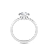 Certified 14K Gold 1ct Natural Diamond Solitaire Engagement Bezel Floating Ring