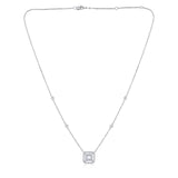 Certified 14K Gold 0.7ct Lab Created Diamond E-VVS Baguette Rectangle White Pendant White Necklace