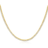 Certified 14K Gold 6.1ct Natural Diamond F-VS 2.5mm 4 Prong Tennis Yellow Necklace