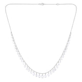 Certified 18K Gold 6ct Natural Diamond E-VVS Rose-Cut Pear Dangle Fringe White Necklace