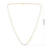 Certified 14K Gold 0.14ct Natural Diamond F-I1 Designer 5 Bezel Yellow Necklace