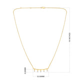 Certified 14K Gold 0.13ct Natural Diamond F-I1 Curved Bar Dangle Yellow Necklace
