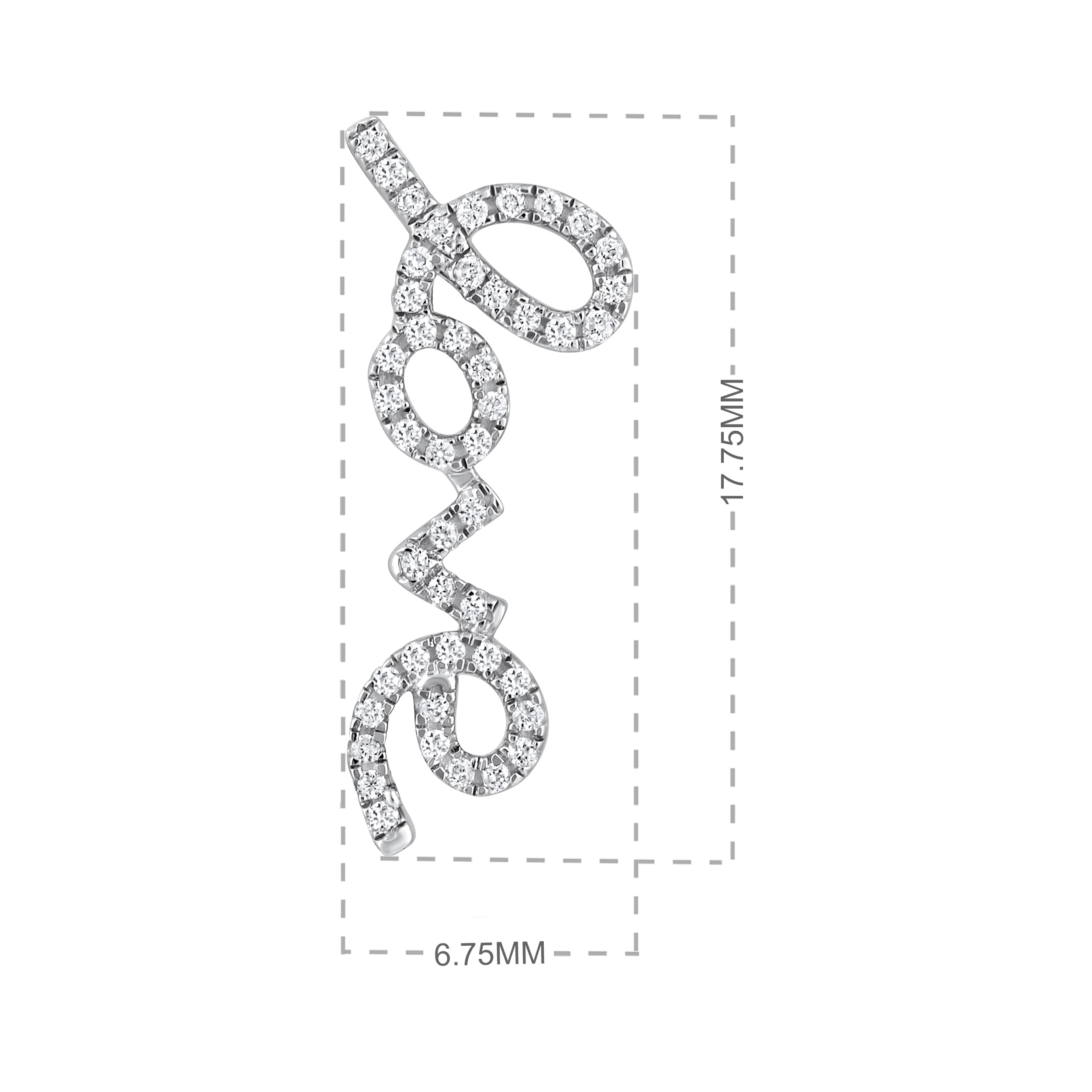 Certified 14K Gold 0.17ct Natural Diamond G-SI Love Charm Stud White Earrings