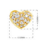 Certified 14K Gold 0.14ct Natural Diamond F-I1 Small Heart Stud White Earrings