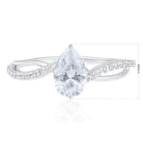 Certified 10K Gold 1.5ct Natural Diamond w/ Cubic Zirconia April Twist White Ring