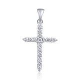 Certified 14K Gold 0.5ct Natural Diamond G-SI 27.5mm Cross Charm White Pendant Only
