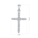 Certified 14K Gold 0.5ct Natural Diamond G-SI 27.5mm Cross Charm White Pendant Only