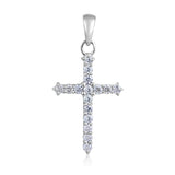 Certified 14K Gold 0.25ct Natural Diamond F-I1 22mm Cross Charm White Pendant Only