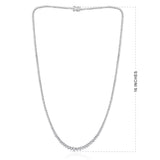 Certified 14K Gold 4.2ct Natural Diamond F-VS Graduated 3 Prong Tennis White Necklace