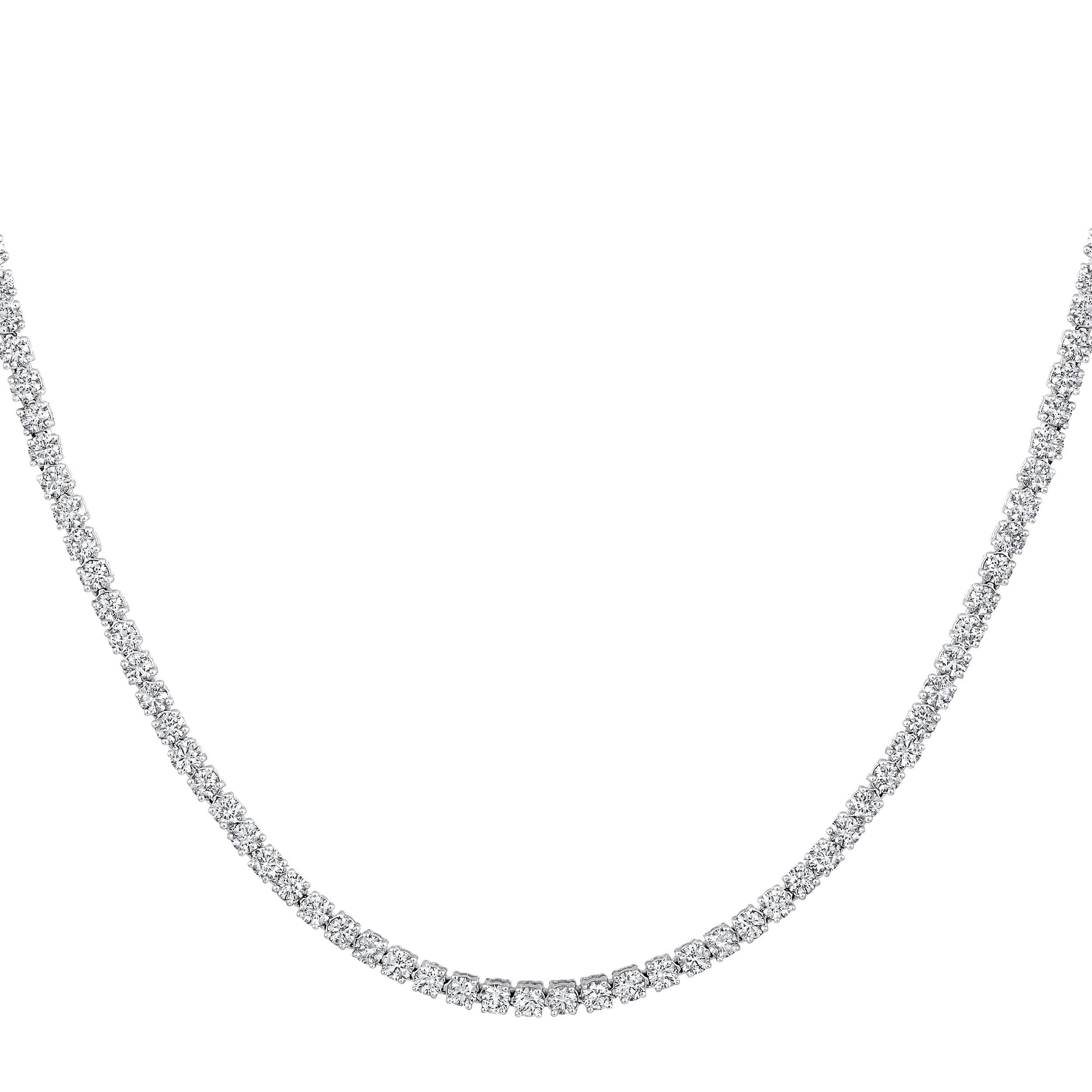 Certified 14K Gold 5.3ct Natural Diamond G-VS 2.3mm 4 Prong Tennis Wed White Necklace