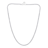 Certified 14K Gold 4.8ct Natural Diamond F-VS 2.2mm 4 Prong Tennis White Necklace