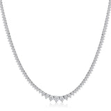 Certified 14K Gold 6ct Natural Diamond F-VS Graduated 3 Prong Tennis White Necklace