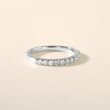 Certified 14K Gold 0.5ct Natural Diamond Wedding Thin Single Half Band White Ring