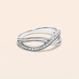 Certified 0.15ct Natural Diamond 10K Gold Designer Infinity White Ring