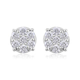 Certified 14K Gold 0.5ct Natural Diamond Small 6.6mm Round Stud Earrings