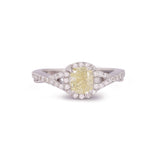 Certified 18K Gold 1.4ct Natural Diamond Cushion Solitaire Wedding White Ring