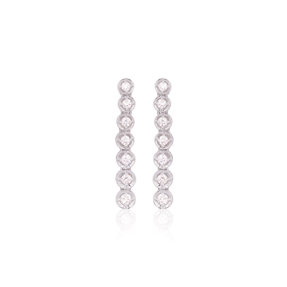 Certified 14K Gold 2.5ct Natural Diamond F-VVS Tennis White Necklace Earrings Set