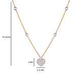 Certified 18K Gold Natural Diamond G-VS Designer Heart Charm Yellow Necklace