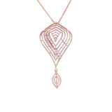 Certified 18K Gold 2.2ct Natural Diamond Marquise E-VVS Queen Wedding Rose Pendant