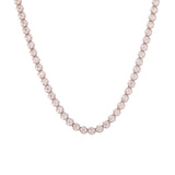 Certified 18K Gold 3.7ct Natural Diamond F-VVS Round Wedding Tennis Rose Necklace
