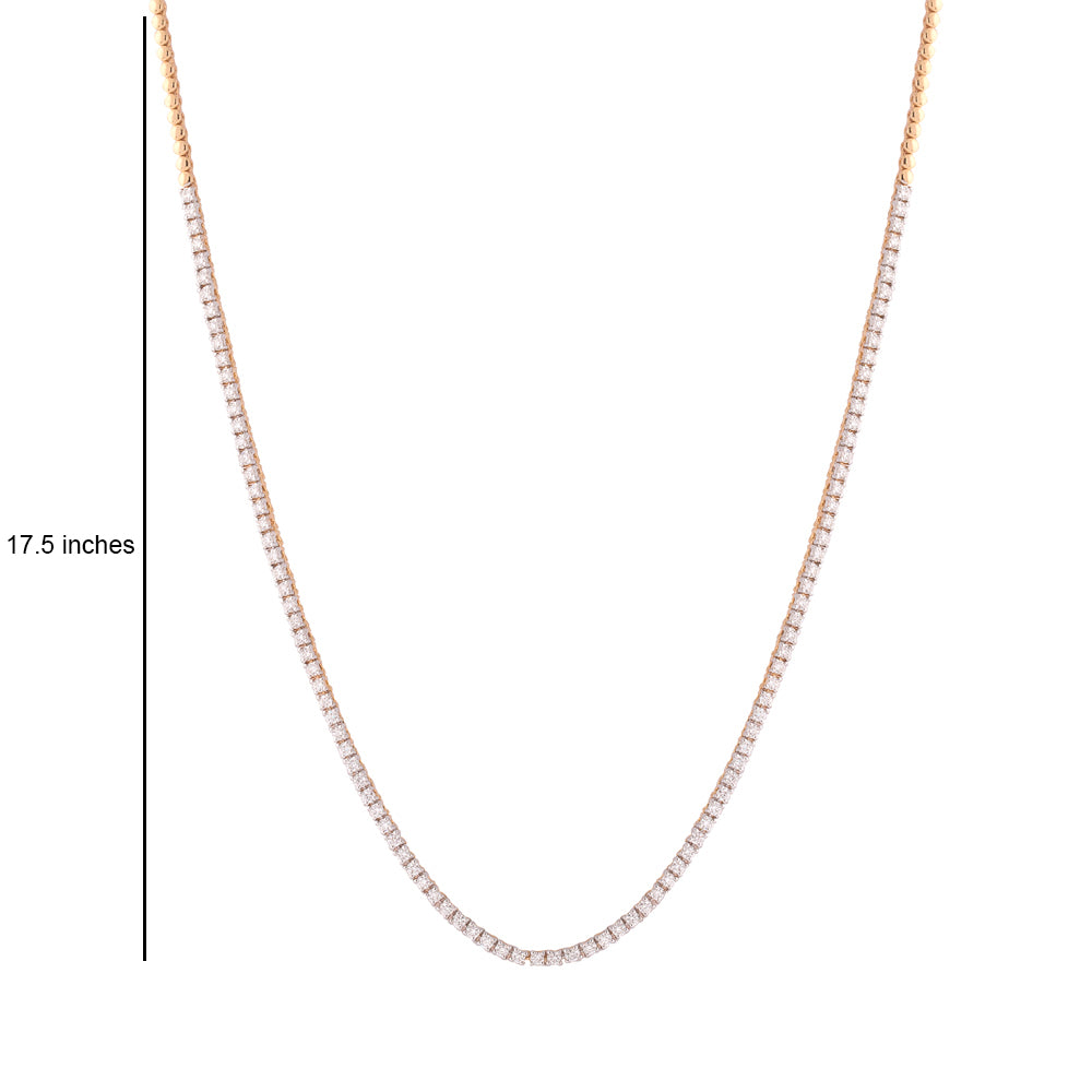 Certified 18K Gold 1.8ct Natural Diamond F-VVS Wedding Tennis Yellow Necklace