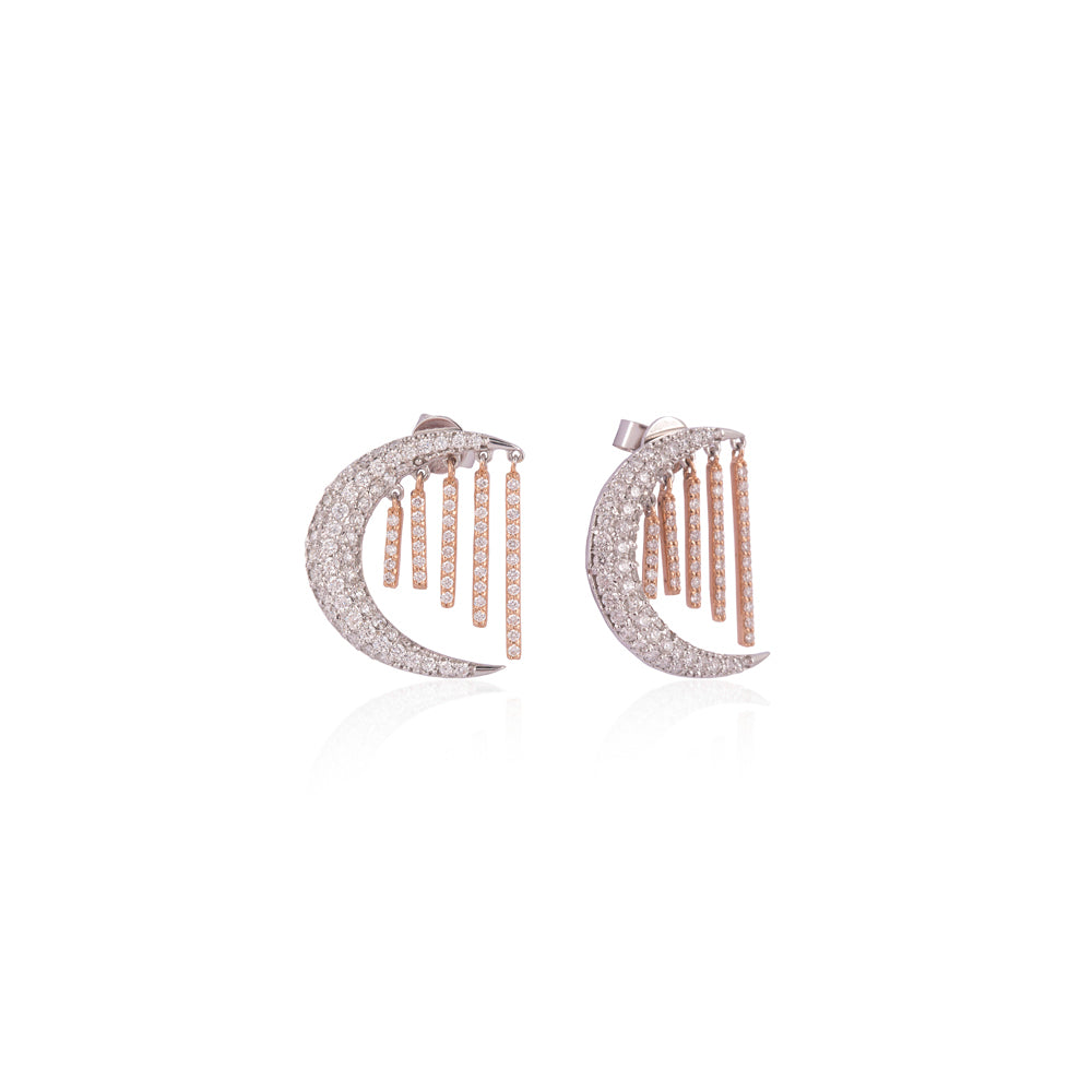 Certified 18K Gold 3ct Natural Diamond G-VVS White Necklace Earrings Set