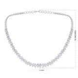 Certified 14K Gold 13ct Lab Created Diamond E-VVS Pear Marquise Graduation Tennis White Necklace
