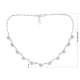 Certified 14K Gold 4.8ct Lab Created Diamond E-VVS Pear Marquise Fringe Station White Necklace