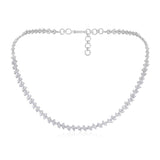Certified 14K Gold 4.5ct Lab Created Diamond E-VVS Pear Tennis White Necklace