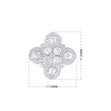 Certified 18K Gold 1.63ct Natural Diamond E-VVS Rose-Cut Clover Stud White Earrings