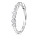 Certified 14K Gold 0.2ct Natural Diamond Bead Bezel Band Ring