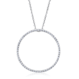 Certified 14K Gold 0.11ct Natural Diamond Circle Of Life Big Halo Charm Necklace